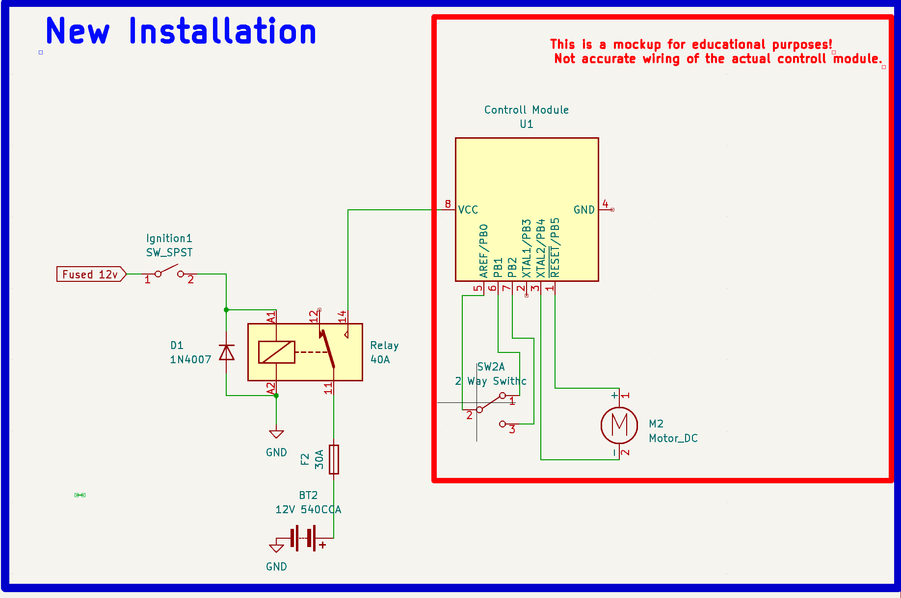 Wiring diagram of new installation
