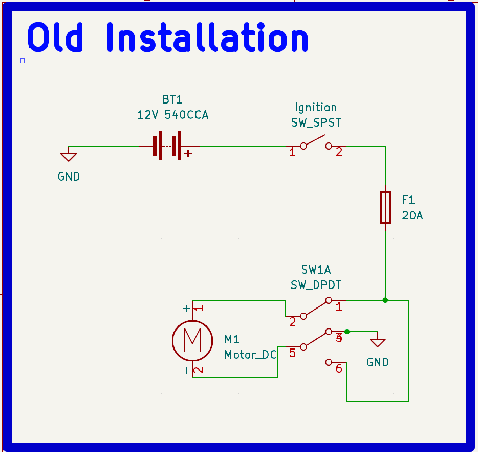 Wiring diagram of previous installation