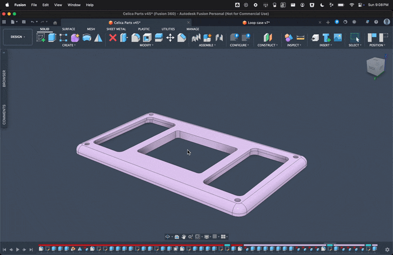 CAD model of custom switch panel